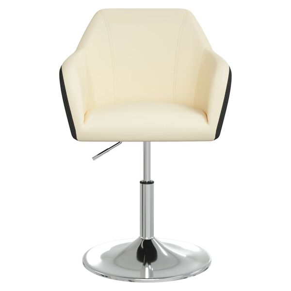 vidaXL Krzesła stołowe, 6 szt., kremowo-czarne, sztuczna sk&oacute;ra