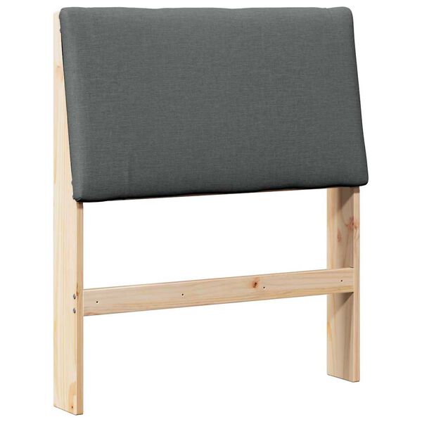 vidaXL Tapicerowane wezgłowie Ciemnoszary 80 cm Lite drewno sosnowe