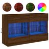 vidaXL Ścienna szafka TV z LED, brązowy dąb, 98,5x30x60,5 cm