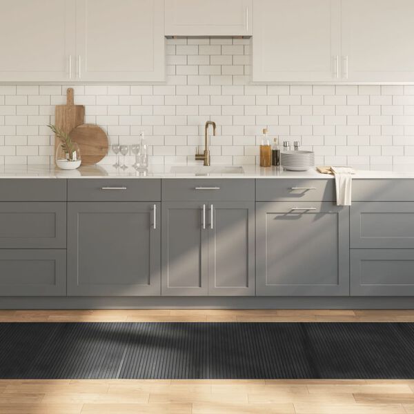 vidaXL Dywan prostokątny, szary, 80x400 cm, bambusowy