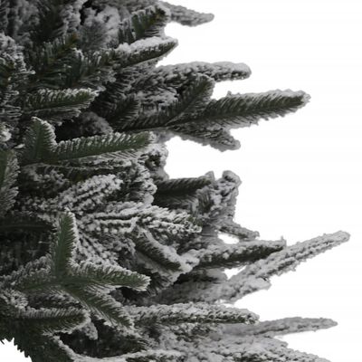 vidaXL Sztuczna choinka flokowana śniegiem z lampkami, 240 cm, PVC/PE