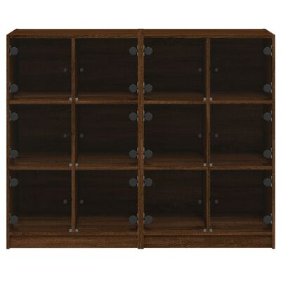 vidaXL Biblioteczka z drzwiczkami, brązowy dąb, 136x37x109 cm