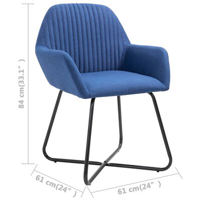 vidaXL Krzesła stołowe, 2 szt., niebieskie, obite tkaniną