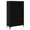 vidaXL Highboard Czarny dąb 70 x 31 x 115 cm Drewno inżynieryjne