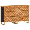 vidaXL Komody, 2 szt., brązowo-czarne, 60x33,5x75 cm, drewno mango