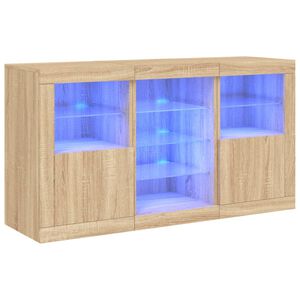 vidaXL Szafka z oświetleniem LED, dąb sonoma, 123x37x67 cm