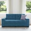 vidaXL Sofa dwuosobowa, niebieska, 140 cm, aksamit