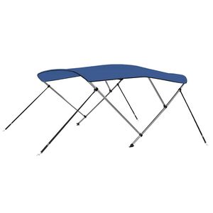 vidaXL Bimini, daszek do łodzi z 3 łukami, niebieski, 183x140x137 cm