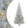 vidaXL Choinka z 300 diodami LED z podstawą Srebrny 240 cm PET
