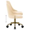 vidaXL Obrotowe krzesło stołowe, kremowe, obite aksamitem