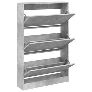 vidaXL Szafka na buty, szarość betonu, 80x21x125,5 cm