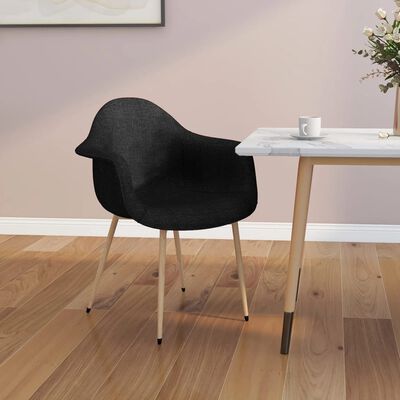 vidaXL Krzesło do jadalni z materiałowym, czarnym wykończeniem