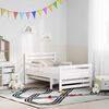 vidaXL Ramka ł&oacute;żka z materacem Biały 80 x 200 cm Lite drewno sosnowe