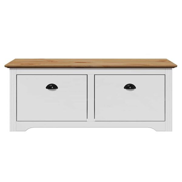 vidaXL Ławka do przedpokoju, BODO, biało-brązowa, 114x40x45 cm