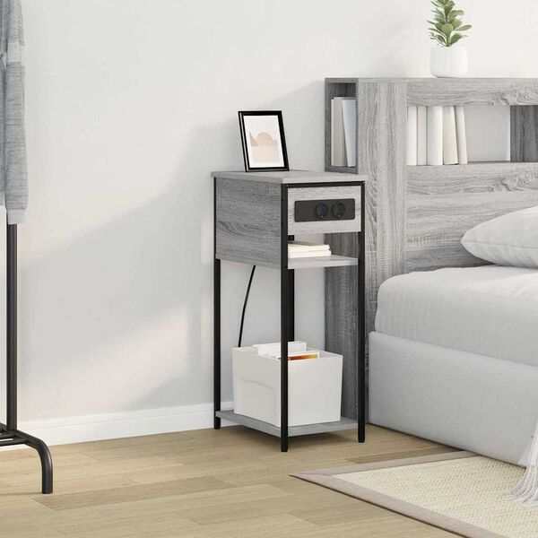 vidaXL Szafka Nocna Szary Sonoma 41 x 28 x 76 cm