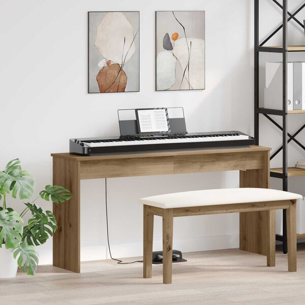 vidaXL Stojak na keyboard Dąb rzemieślniczy 130 x 32 x 64 cm