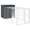 vidaXL Kurnik z wybiegiem, antracytowy, 165x455x181 cm, stal