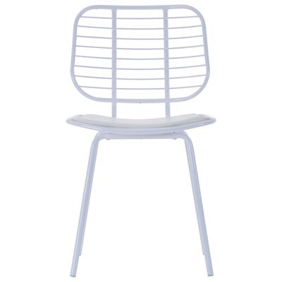 vidaXL Krzesła z siedziskami ze sztucznej skóry, 4 szt., białe, stal
