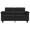vidaXL Sofa 2-osobowa, czarna, 120 cm, tapicerowana mikrofibrą