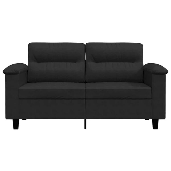 vidaXL Sofa 2-osobowa, czarna, 120 cm, tapicerowana mikrofibrą