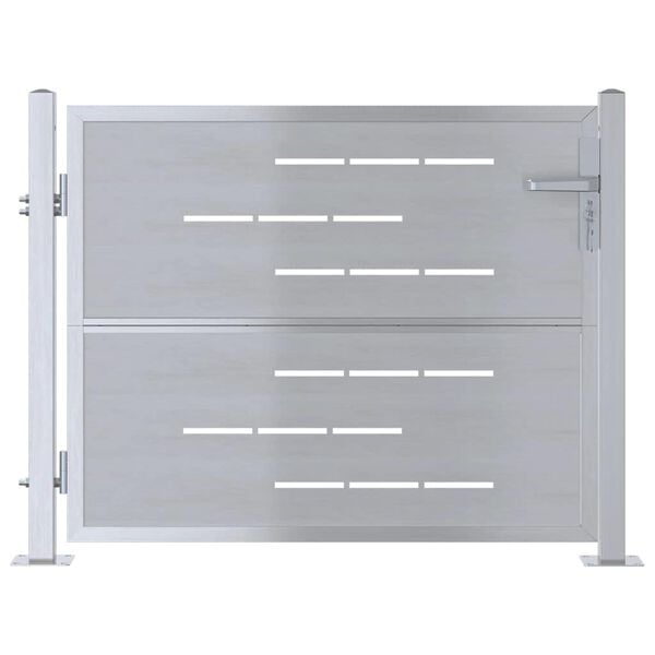 vidaXL Brama ogrodowa Z blokadą Srebrny 100 x 75 cm Stal nierdzewna