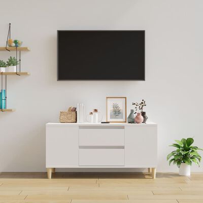 vidaXL Szafka pod TV, biała, 102x44,5x50 cm, materiał drewnopochodny