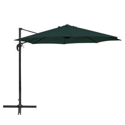 vidaXL Podwieszany parasol ogrodowy, okrągły, 3 m, aluminium, zielony