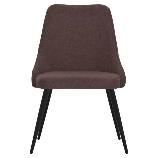 vidaXL Krzesła stołowe, 4 szt., ciemnobrązowe, obite tkaniną