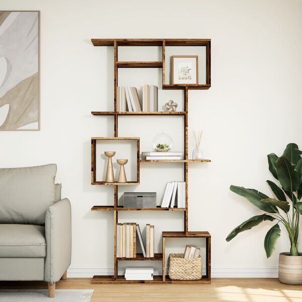 vidaXL Regał, stare drewno, 92x29x188 cm, materiał drewnopochodny