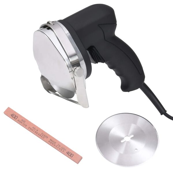 vidaXL Elektryczny n&oacute;ż do kebaba z 2 ostrzami i osełką, 100 mm