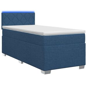 vidaXL Ł&oacute;żko Box Spring z materacem i LED niebieski 90 x 190 cm