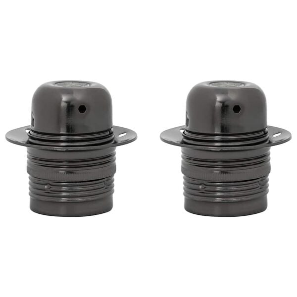 vidaXL Oprawki do lamp 2 szt. Błyszczące czarne E27