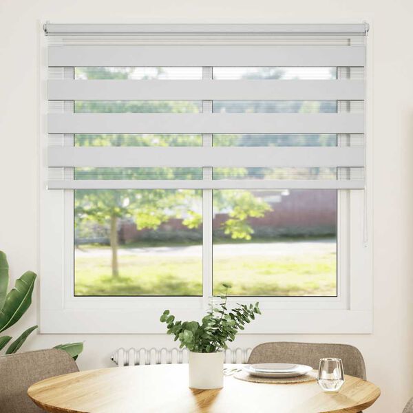 vidaXL Roleta Zebra 120,9x175 cm Szerokość tkaniny 116,7 cm biała