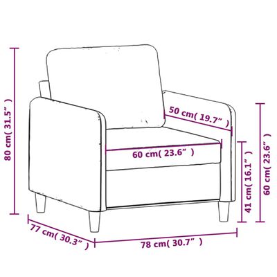 vidaXL Fotel, ciemnozielony, 60 cm, obity aksamitem
