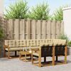 vidaXL Zestaw sof na zewnątrz z poduszką 9 pcs Naturalny i Beżowy