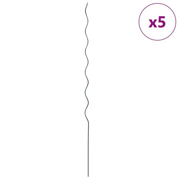 vidaXL Wsparcie roślin 5 pcs Zielony 110 x 0.6 x 0.6 cm Stal