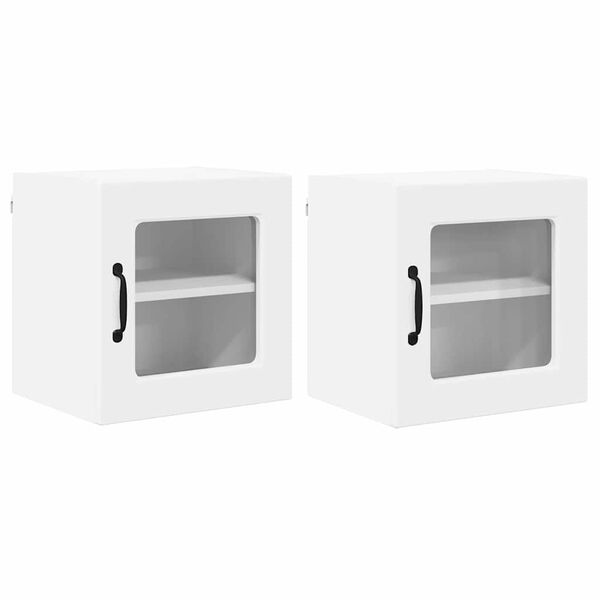 vidaXL Szafka kuchenna z p&oacute;łką z drzwiami 2 pcs Biały 40 x 31 x 40 cm