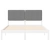 vidaXL Ramka ł&oacute;żka z tapicerowanym wezgłowiem Jasnoszary 140 x 200 cm