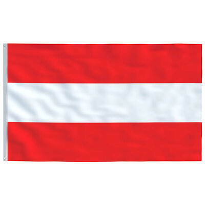 vidaXL Flaga Austrii z masztem, 6,23 m, aluminium