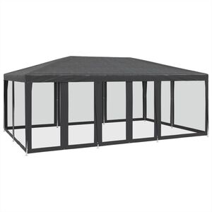 vidaXL Namiot imprezowy z 10 ścianami z siatki, antracyt, 6x4 m, HDPE