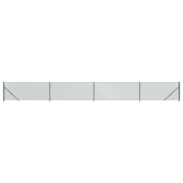 vidaXL Ogrodzenie z siatki, ze stopami słupk&oacute;w, zielone, 1,1x10 m