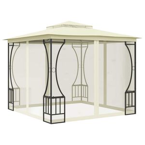 vidaXL Altana ogrodowa z siatkami, 300x300x265 cm, kremowa