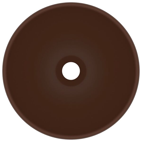 vidaXL Okrągła umywalka łazienkowa, matowy ciemny brąz, 32,5 x 14 cm