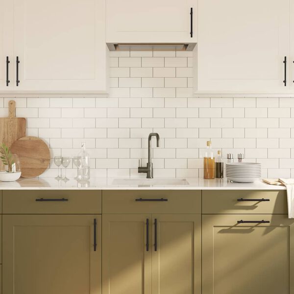 vidaXL Uchwyty do szafek, 10 szt., czarne, 128 mm, stal nierdzewna