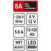 Sthor Ładowarka do akumulator&oacute;w, z LED, 6/12 V, 8A, 120 Ah