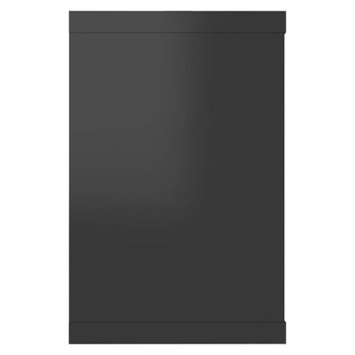 vidaXL Półki ścienne kostki, 2 szt., wysoki połysk czarne, 60x15x23 cm