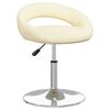 vidaXL Obrotowe krzesło stołowe, kremowe, obite sztuczną sk&oacute;rą