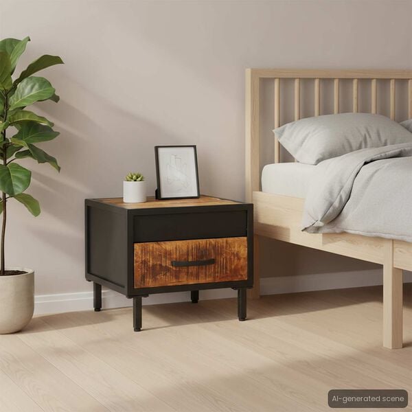 vidaXL Szafka nocna, 40x40x35 cm, surowe drewno mango