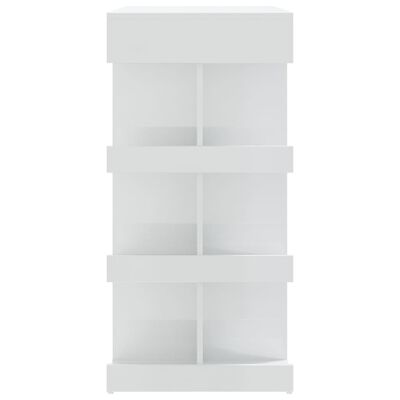 vidaXL Stolik barowy z półkami, wysoki połysk, biały, 100x50x101,5 cm