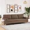 vidaXL 3-osobowa sofa z poduszkami, brązowa, 210 cm, obita tkaniną